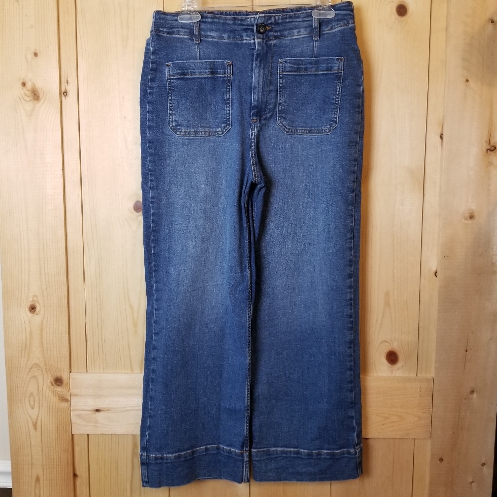 Bagatelle High Rise Cropped Faded Wash Straight Leg Silhouette Denim Jea…